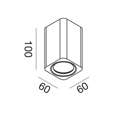 PLAFONIERA IN ALLUMINIO BIANCO E NERO H10 CM DESIGN MODERNO CON LAMPADINA ATTACCO GU10