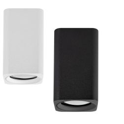 PLAFONIERA IN ALLUMINIO BIANCO E NERO H10 CM DESIGN MODERNO CON LAMPADINA ATTACCO GU10