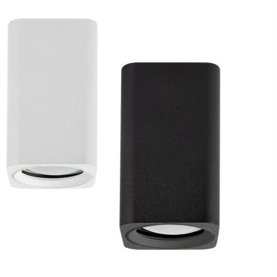 PLAFONIERA IN ALLUMINIO BIANCO E NERO H10 CM DESIGN MODERNO CON LAMPADINA ATTACCO GU10