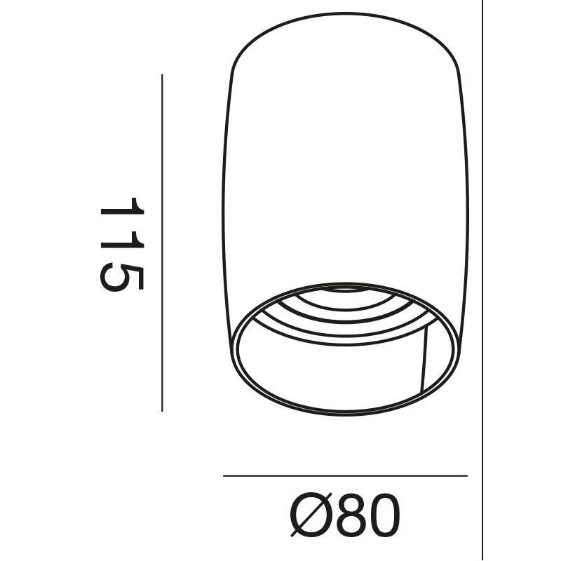 PLAFONIERA MODERNA H11,5 CM IN ALLUMINIO BIANCO E NERO CON LAMPADINA ATTACCO GU10