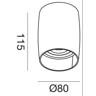 PLAFONIERA MODERNA H11,5 CM IN ALLUMINIO BIANCO E NERO CON LAMPADINA ATTACCO GU10