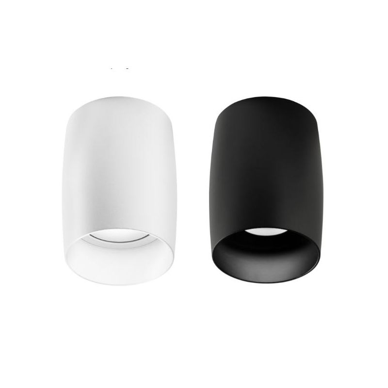 PLAFONIERA MODERNA H11,5 CM IN ALLUMINIO BIANCO E NERO CON LAMPADINA ATTACCO GU10