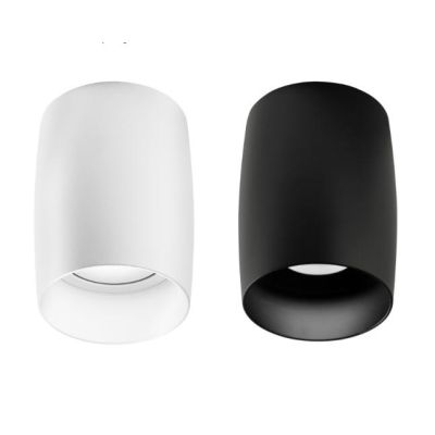 PLAFONIERA MODERNA H11,5 CM IN ALLUMINIO BIANCO E NERO CON LAMPADINA ATTACCO GU10