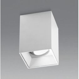 PLAFONIERA QUADRATA MODERNA H11,5 CM IN ALLUMINIO BIANCO E NERO CON LAMPADINA ATTACCO GU10 2