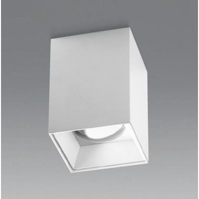 PLAFONIERA QUADRATA MODERNA H11,5 CM IN ALLUMINIO BIANCO E NERO CON LAMPADINA ATTACCO GU10