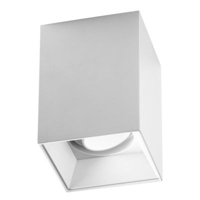 PLAFONIERA QUADRATA MODERNA H11,5 CM IN ALLUMINIO BIANCO E NERO CON LAMPADINA ATTACCO GU10