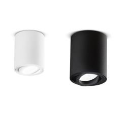 PLAFONIERA ORIENTABILE IN ALLUMINIO BIANCO E NERO MODERNA CON LAMPADINA ATTACCO GU10