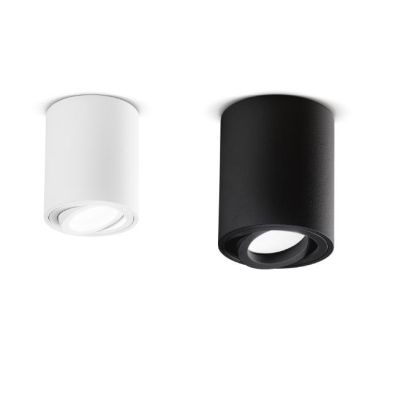 PLAFONIERA ORIENTABILE IN ALLUMINIO BIANCO E NERO MODERNA CON LAMPADINA ATTACCO GU10