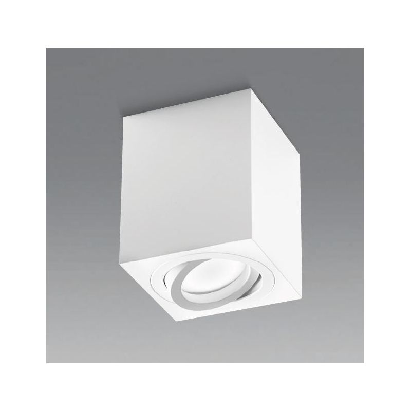 PLAFONIERA CUBICA CON DIFFUSORE ORIENTABILE BIANCA O NERA CON LAMPADINA GU10 MODERNA GEA LUCE - Cristalensi Shop Online