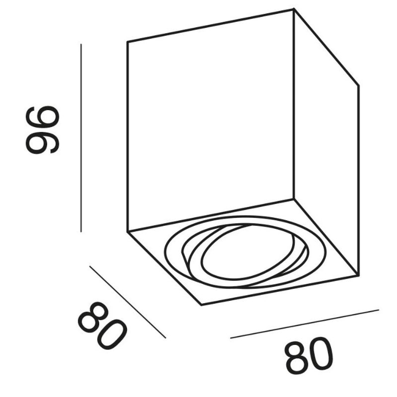 PLAFONIERA CUBICA CON DIFFUSORE ORIENTABILE BIANCA O NERA CON LAMPADINA GU10 MODERNA GEA LUCE - Cristalensi Shop Online