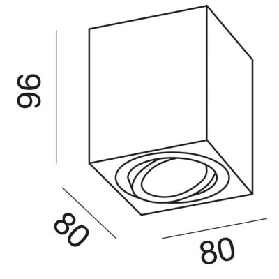 PLAFONIERA CUBICA CON DIFFUSORE ORIENTABILE BIANCA O NERA CON LAMPADINA GU10 MODERNA GEA LUCE - Cristalensi Shop Online