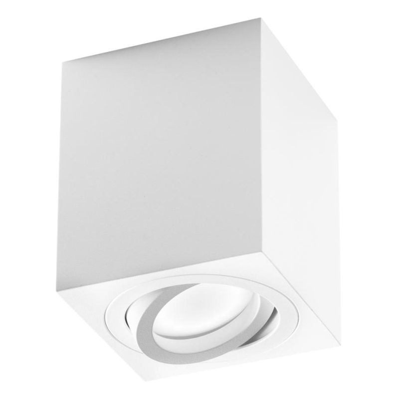 PLAFONIERA CUBICA CON DIFFUSORE ORIENTABILE BIANCA O NERA CON LAMPADINA GU10 MODERNA GEA LUCE - Cristalensi Shop Online