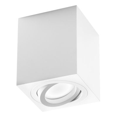 PLAFONIERA CUBICA CON DIFFUSORE ORIENTABILE BIANCA O NERA CON LAMPADINA GU10 MODERNA GEA LUCE - Cristalensi Shop Online