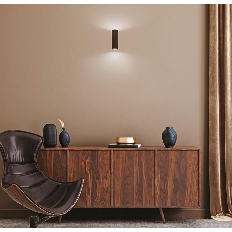 APPLIQUE MODERNA IN ALLUMINIO BIANCO E NERO BIEMISSIONE CON LAMPADINE 2XGU10 ALTEZZA CM 16