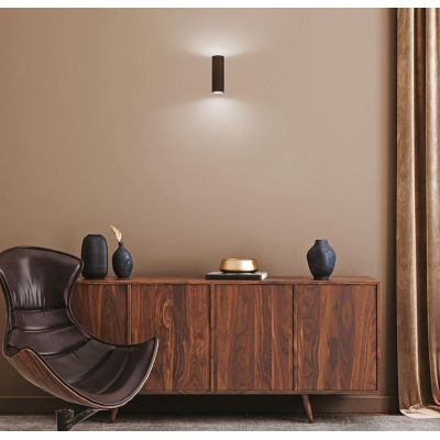 APPLIQUE MODERNA IN ALLUMINIO BIANCO E NERO BIEMISSIONE CON LAMPADINE 2XGU10 ALTEZZA CM 16
