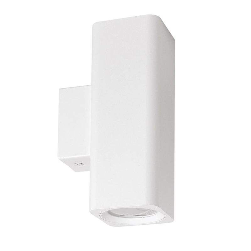 APPLIQUE IN ALLUMINIO BIANCO E NERO BIEMISSIONE MODERNA CON LAMPADINE 2XGU10 ALTEZZA CM 16
