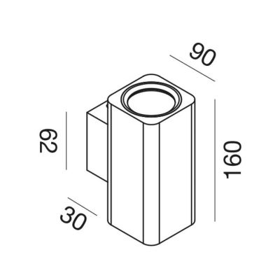 APPLIQUE IN ALLUMINIO BIANCO E NERO BIEMISSIONE MODERNA CON LAMPADINE 2XGU10 ALTEZZA CM 16
