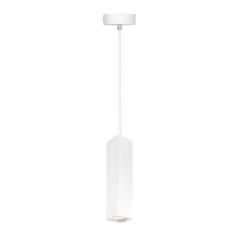 SOSPENSIONE SINGOLA A PARALLELEPIPEDO IN ALLUMINIO BIANCO E NERO CON LAMPADINA GU10 MODERNA