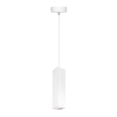 SOSPENSIONE SINGOLA A PARALLELEPIPEDO IN ALLUMINIO BIANCO E NERO CON LAMPADINA GU10 MODERNA