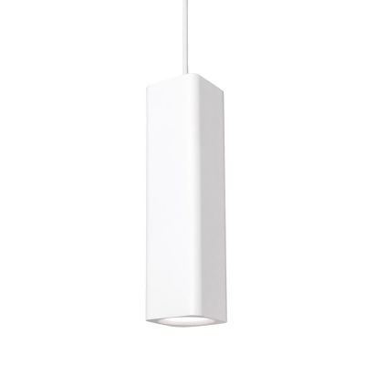SOSPENSIONE SINGOLA A PARALLELEPIPEDO IN ALLUMINIO BIANCO E NERO CON LAMPADINA GU10 MODERNA