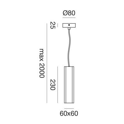 SOSPENSIONE SINGOLA A PARALLELEPIPEDO IN ALLUMINIO BIANCO E NERO CON LAMPADINA GU10 MODERNA
