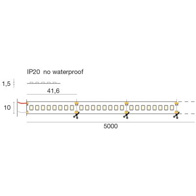 STRIP LED 18W/M IP20 24VDC GST151 ROLLA DA 5 METRI LUCE 2700K-3000K-4000K DELLA GEA LUCE