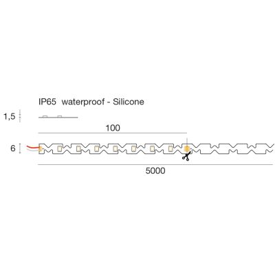 STRIP LED 10W/M IP65 24VDC GST166 ROLLA DA 5 METRI LUCE 3000K-4000K DIMMERABILE DELLA GEA LUCE