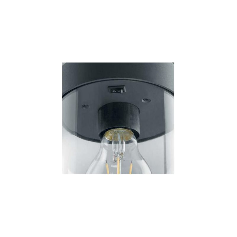 SAMBESI LAMPIONCINO DA ESTERNO H100 CLASSICO A LANTERNA IP44 SENSORE CREPUSCOLARE ANTRACITE O RUGGIN TRIO LIGHTING - Cristalensi