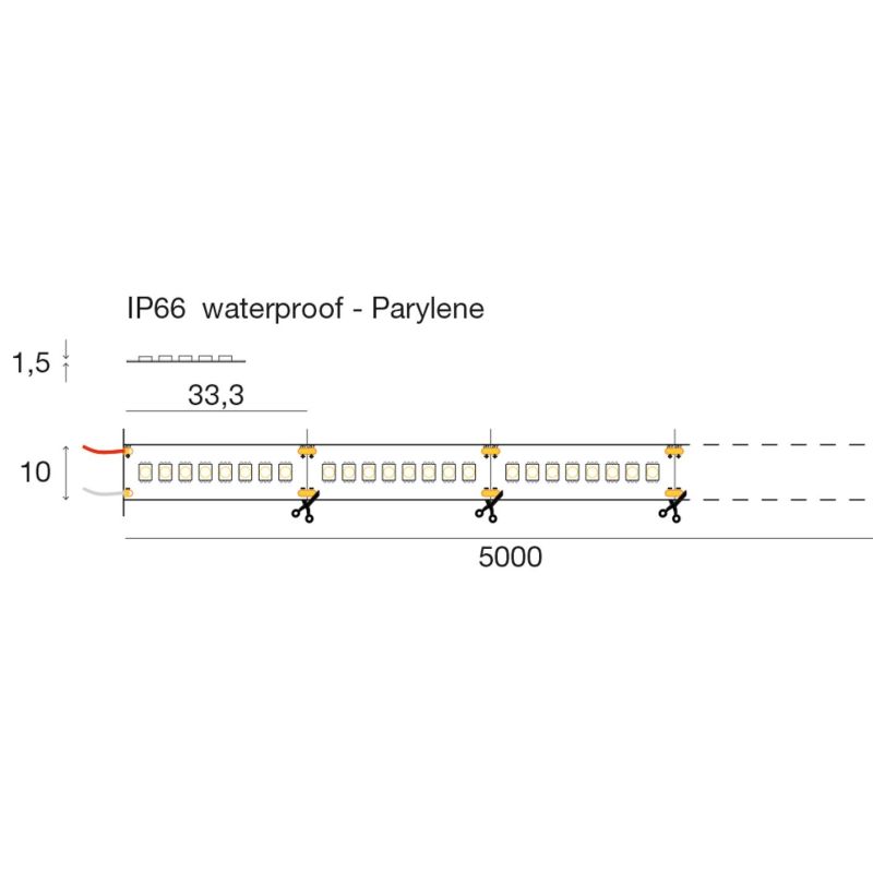 STRIP LED 22W/M IP66 24VDC GST183 ROLLA DA 5 METRI LUCE 3000K-4000K DIMMERABILE DELLA GEA LUCE