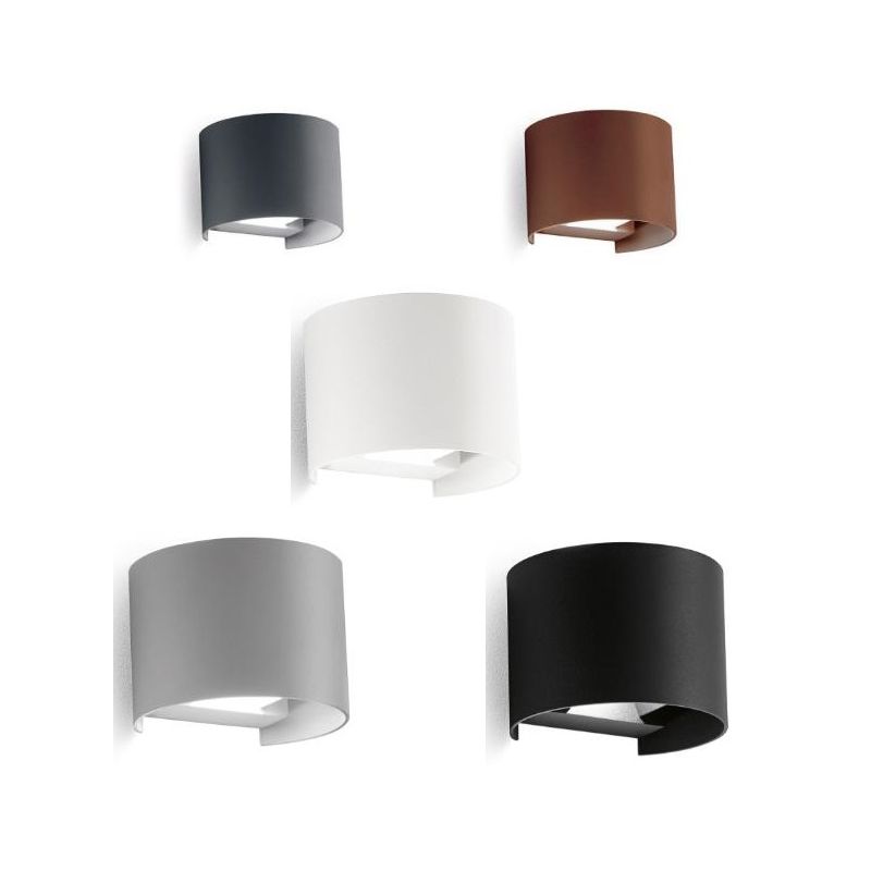 APPLIQUE A LED 10W IP54 LUCE 3000K-4000K BIEMISSIONE ALLUMINIO 5 COLORI CON FLUSSO LUMINOSO REGOLABILE