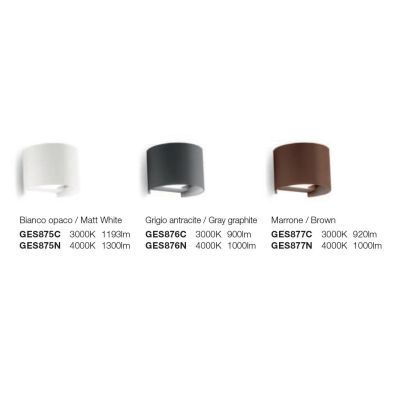 APPLIQUE A LED 20W IP65 LUCE 3000K-4000K BIEMISSIONE ALLUMINIO 3 COLORI CON FLUSSO LUMINOSO REGOLABILE
