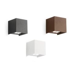 APPLIQUE CUBO LED 10W IP65 LUCE 3000K-4000K-5500K BIEMISSIONE ALLUMINIO 3 COLORI CON FLUSSO LUMINOSO REGOLABILE
