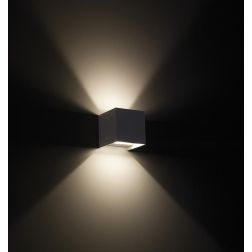 APPLIQUE CUBO LED 10W IP65 LUCE 3000K-4000K-5500K BIEMISSIONE ALLUMINIO 3 COLORI CON FLUSSO LUMINOSO REGOLABILE 2