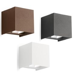 APPLIQUE CUBO LED 20W IP65 LUCE 3000K-4000K-5500K BIEMISSIONE ALLUMINIO 3 COLORI CON FLUSSO LUMINOSO REGOLABILE