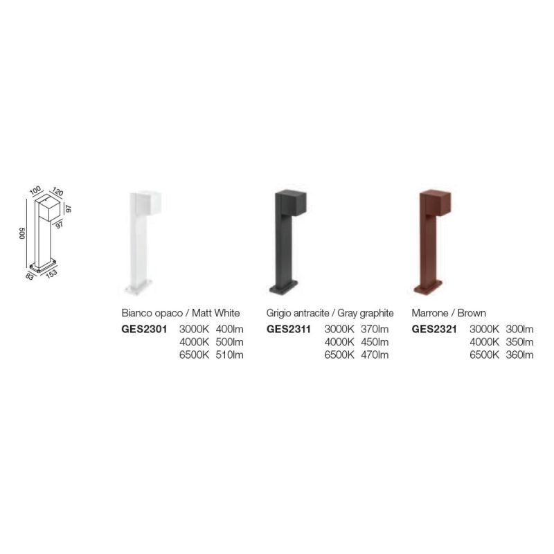 PALO DA GIARDINO 2 MISURE LED 10W LUCE CCT 3000K-4000K-6500K IP65 3 COLORI CON FLUSSO LUMINOSO REGOLABILE