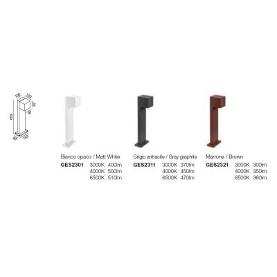 PALO DA GIARDINO 2 MISURE LED 10W LUCE CCT 3000K-4000K-6500K IP65 3 COLORI CON FLUSSO LUMINOSO REGOLABILE