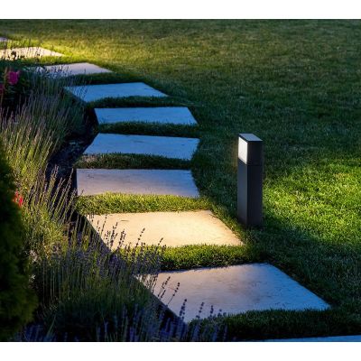 PALO DA GIARDINO IP54 IN 2 MISURE LED 9W LUCE CCT 3000K,4000K,6500K ALLUMINIO ANTRACITE O MARRONE