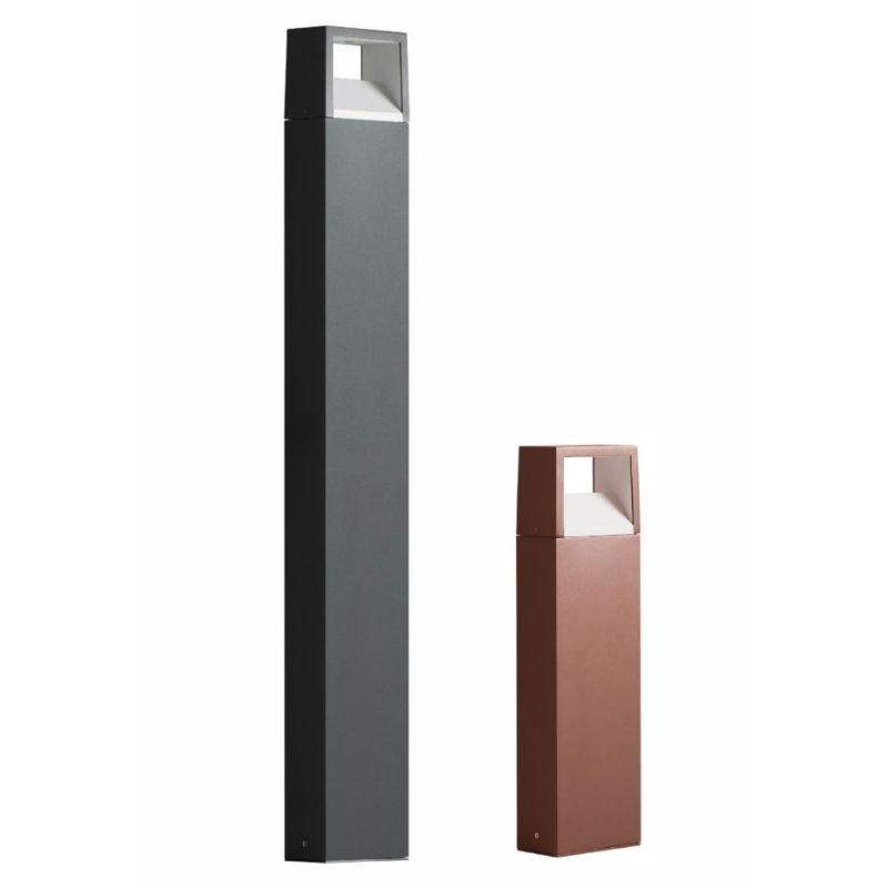 PALO DA GIARDINO IP54 IN 2 MISURE LED 9W LUCE CCT 3000K,4000K,6500K ALLUMINIO ANTRACITE O MARRONE