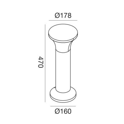 PALO DA GIARDINO IN 2 MISURE FINITURA ANTRACITE IP54 ANTI CORROSIONE LAMPADINA E27 GEA LUCE