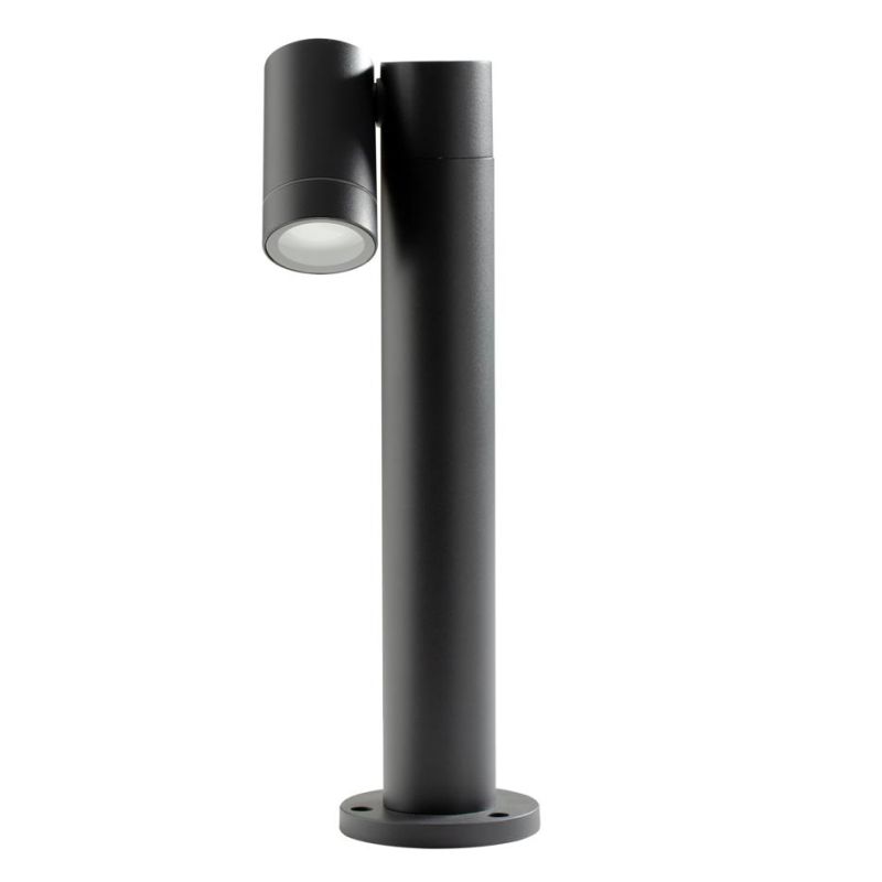 PALO DA GIARDINO IN ALLUMINIO 1 LUCE ORIENTABILE MARRONE O ANTRACITE IP65 LAMPADINA GU10 MODERNO