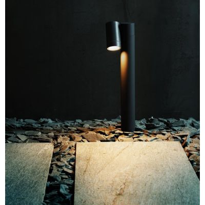 PALO DA GIARDINO IN ALLUMINIO 1 LUCE ORIENTABILE MARRONE O ANTRACITE IP65 LAMPADINA GU10 MODERNO