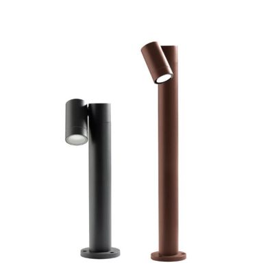 PALO DA GIARDINO IN ALLUMINIO 1 LUCE ORIENTABILE MARRONE O ANTRACITE IP65 LAMPADINA GU10 MODERNO