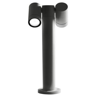 PALO DA GIARDINO IN ALLUMINIO CON 2 LUCI ORIENTABILI MARRONE O ANTRACITE IP65 LAMPADINE 2XGU10 MODERNO