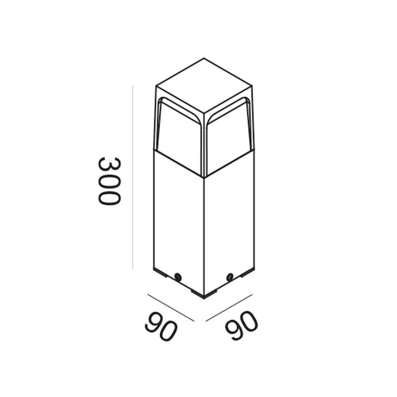 PALO DA GIARDINO 3 MISURE IP44 IN ALLUMINIO MARRONE O ANTRACITE CON LAMPADINA E27 DESIGN MODERNO