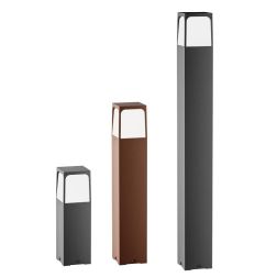 PALO DA GIARDINO 3 MISURE IP44 IN ALLUMINIO MARRONE O ANTRACITE CON LAMPADINA E27 DESIGN MODERNO