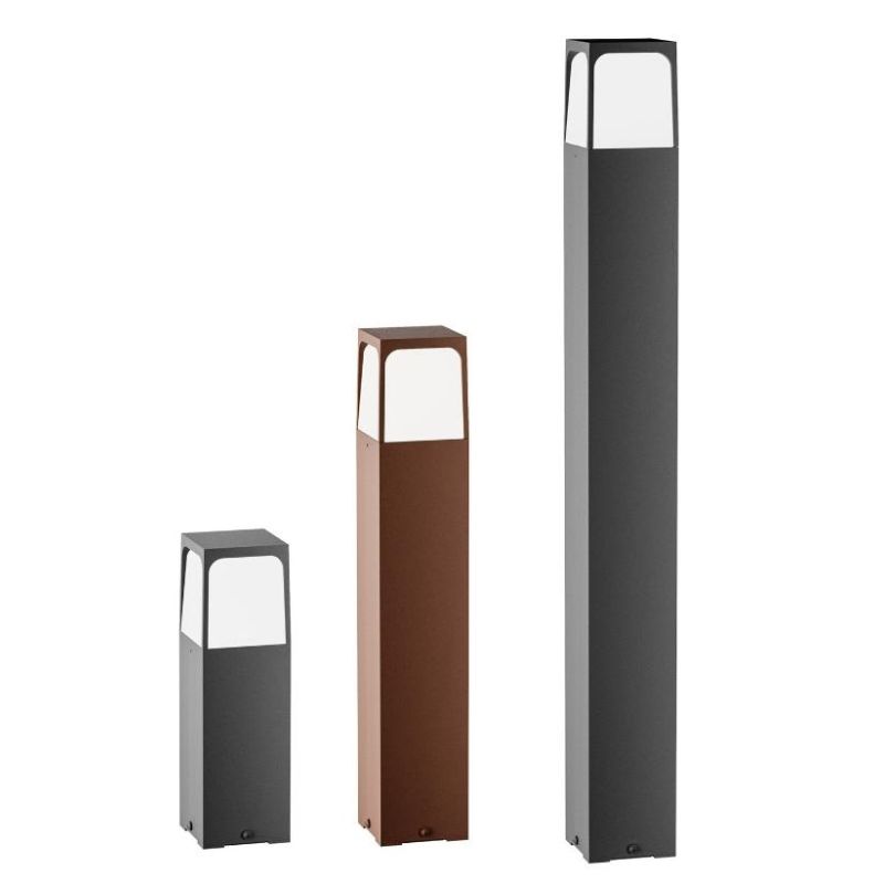 PALO DA GIARDINO 3 MISURE IP44 IN ALLUMINIO MARRONE O ANTRACITE CON LAMPADINA E27 DESIGN MODERNO