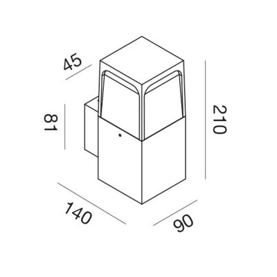 LAMPADA DA PARETE IP44 IN ALLUMINIO MARRONE O ANTRACITE CON LAMPADINA E27 DESIGN MODERNO