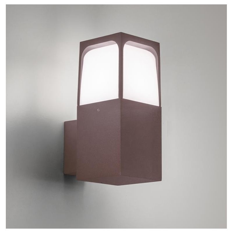 LAMPADA DA PARETE IP44 IN ALLUMINIO MARRONE O ANTRACITE CON LAMPADINA E27 DESIGN MODERNO
