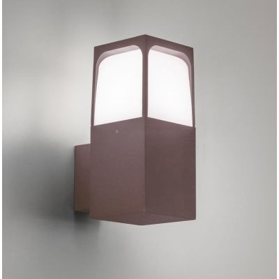 LAMPADA DA PARETE IP44 IN ALLUMINIO MARRONE O ANTRACITE CON LAMPADINA E27 DESIGN MODERNO