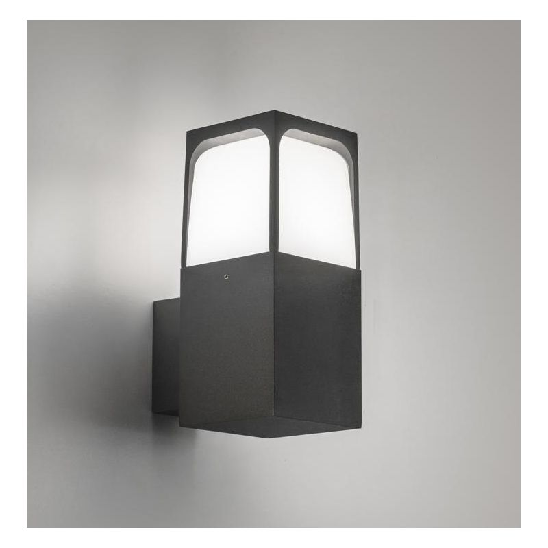 LAMPADA DA PARETE IP44 IN ALLUMINIO MARRONE O ANTRACITE CON LAMPADINA E27 DESIGN MODERNO